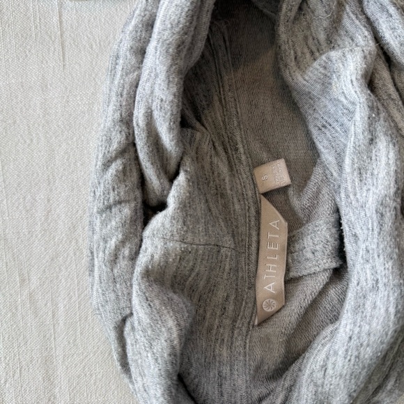 Athleta Studio Rib Hoodie Pullover Gray Modal Stretch 812488 Womens Small S - Picture 3 of 3